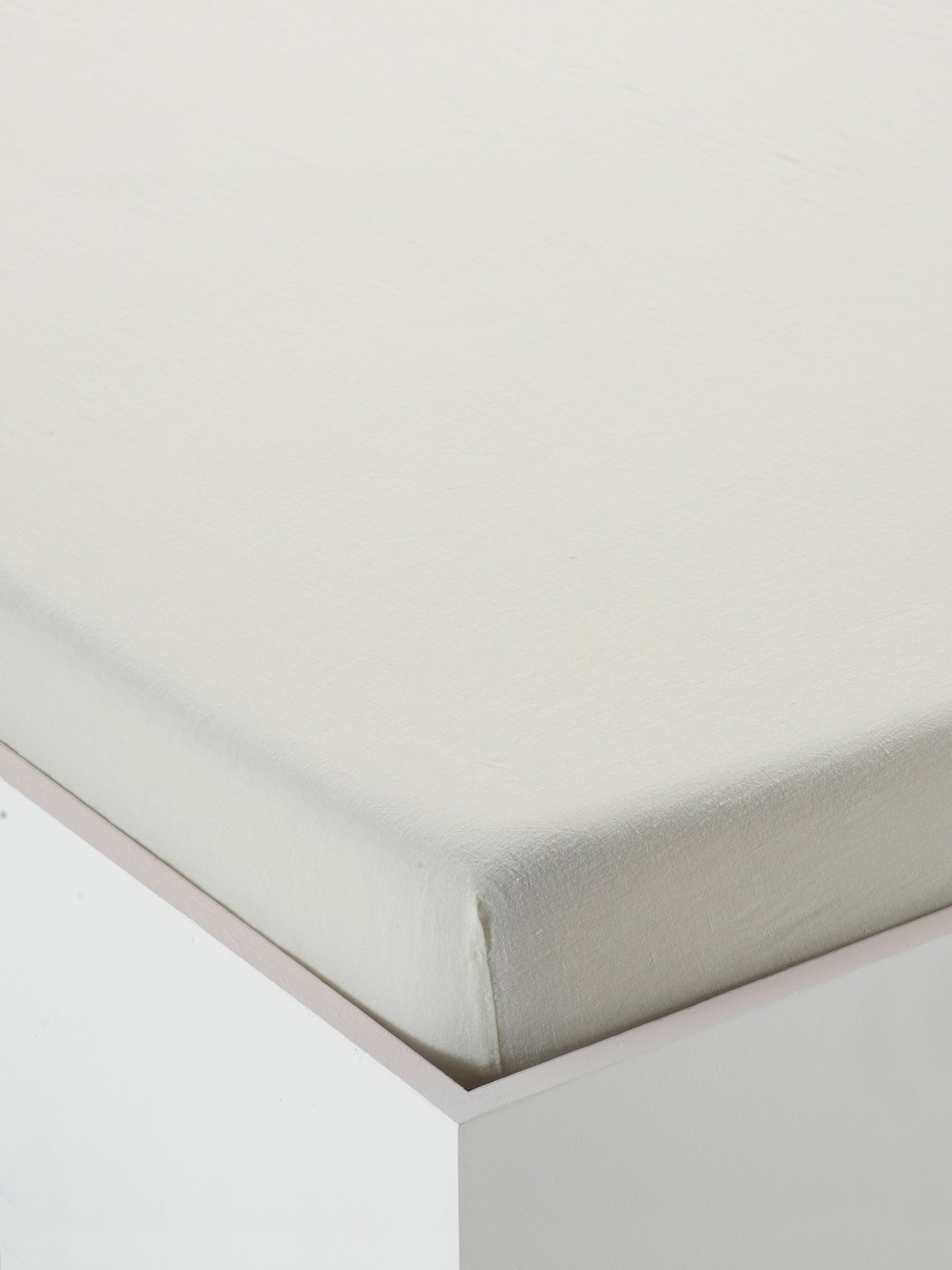 Spannbettlaken, einfarbig, gewaschenes Leinen „Cocooning“