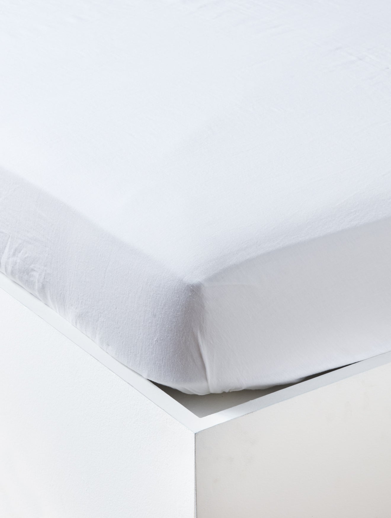 Spannbettlaken, einfarbig, gewaschenes Leinen „Cocooning“