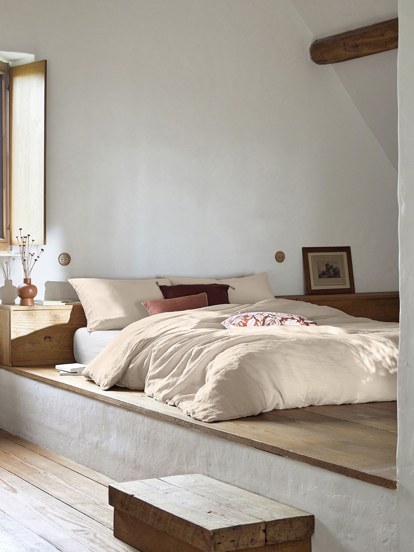 Bettbezug aus gewaschenem Leinen « Cocooning »