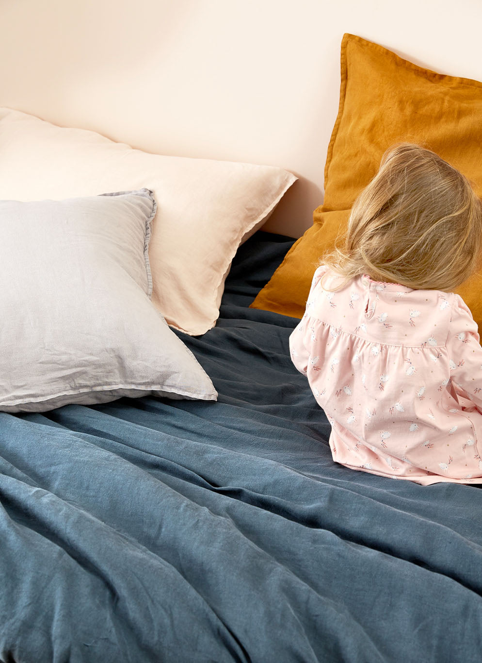 Bettbezug aus gewaschenem Leinen « Cocooning »