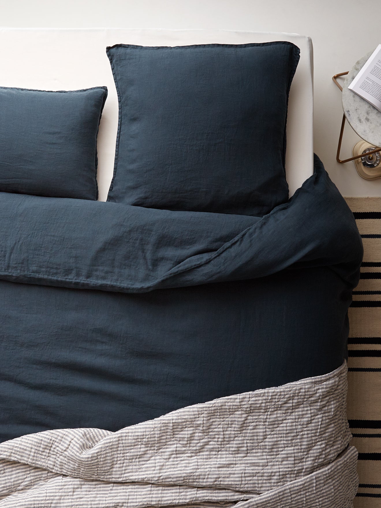 Bettbezug aus gewaschenem Leinen « Cocooning »