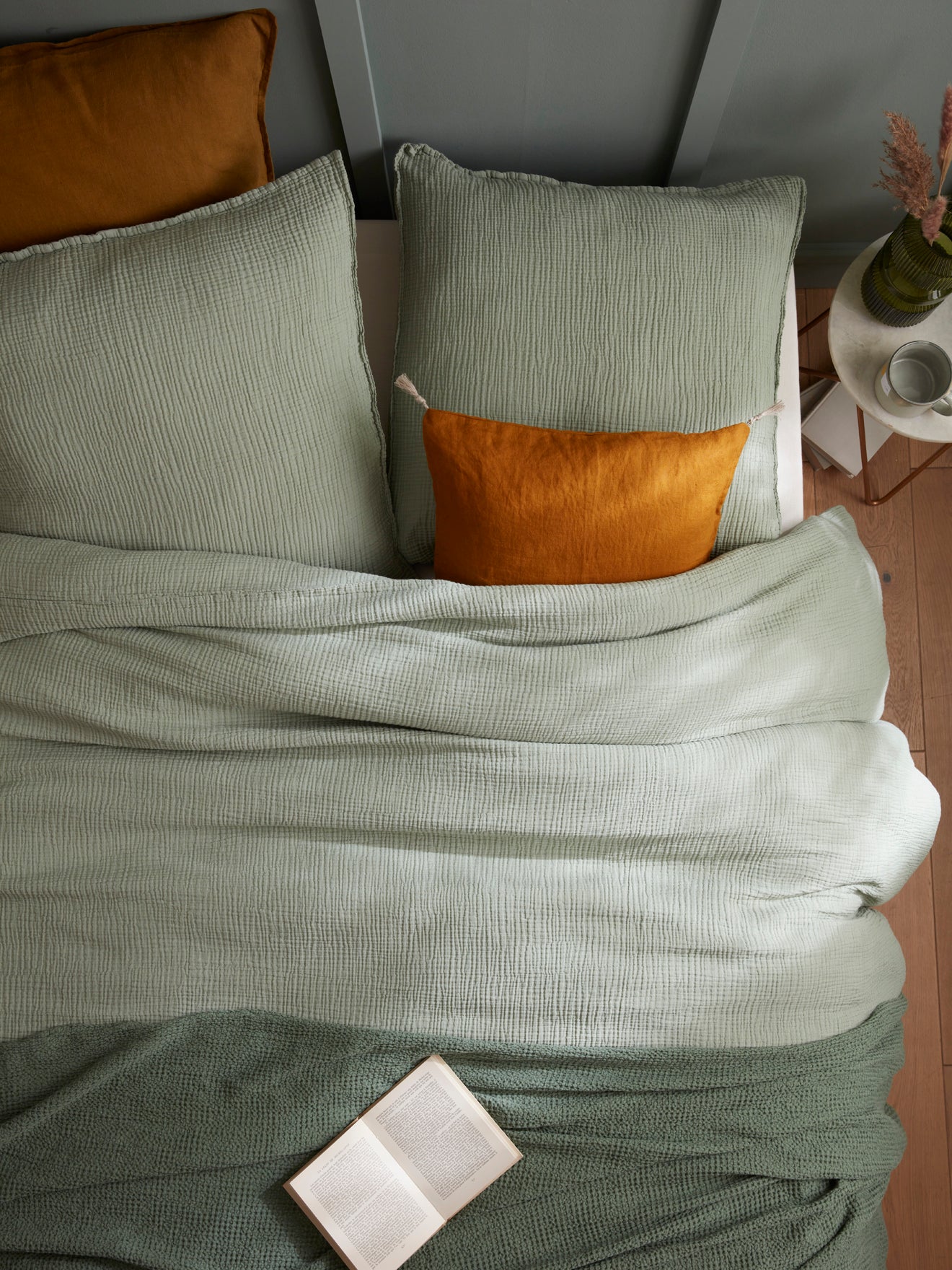 Bettbezug aus Baumwoll-Gaze « Waffelmuster »