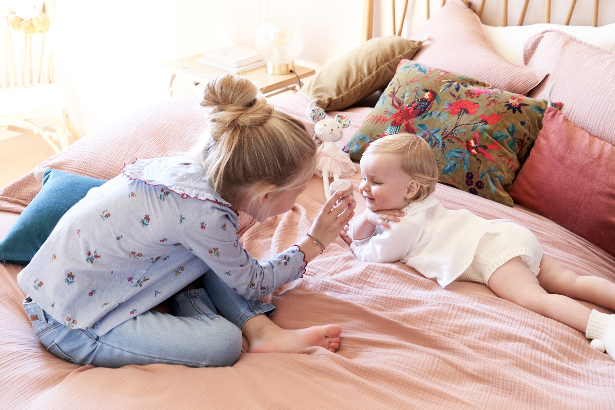 Bettbezug aus Baumwoll-Gaze « Waffelmuster »