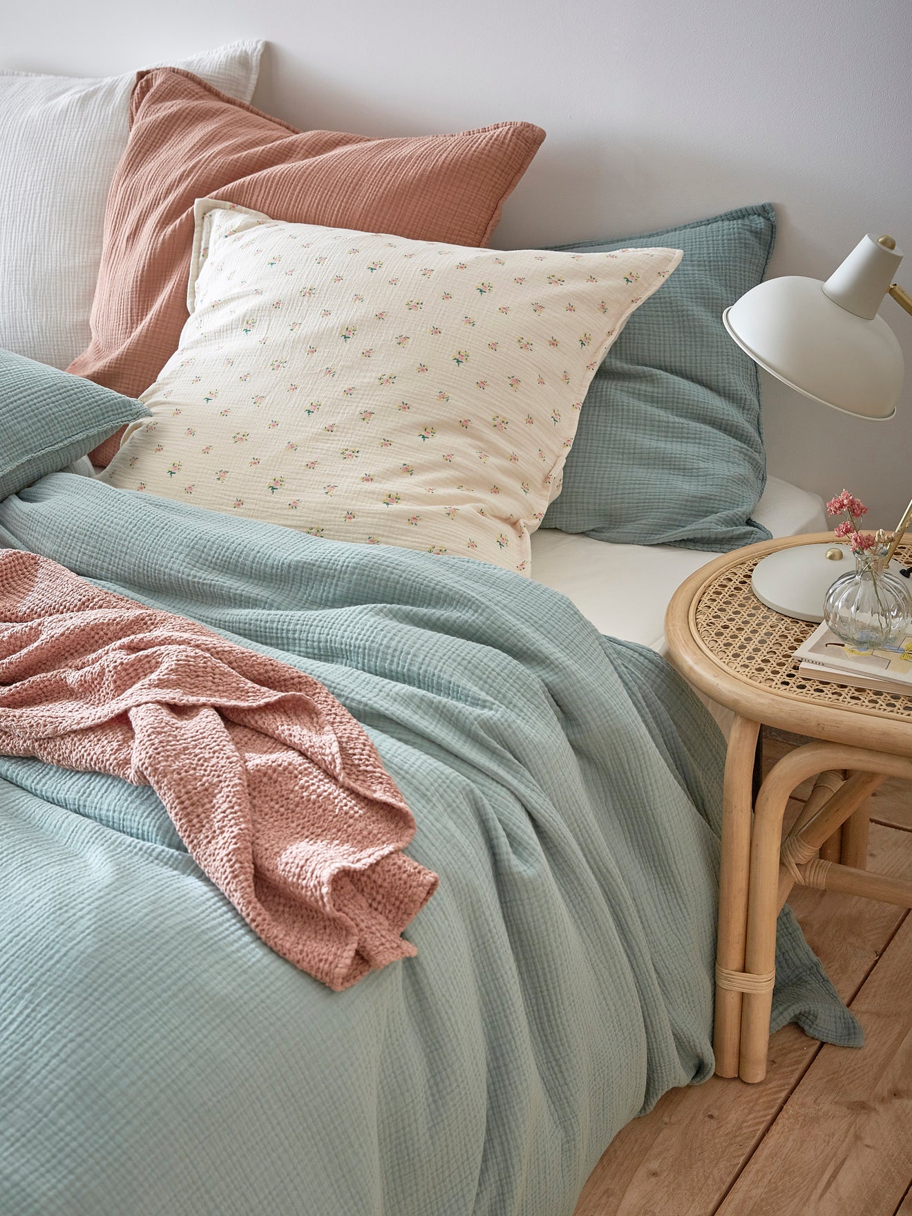 Bettbezug aus Baumwoll-Gaze « Waffelmuster »