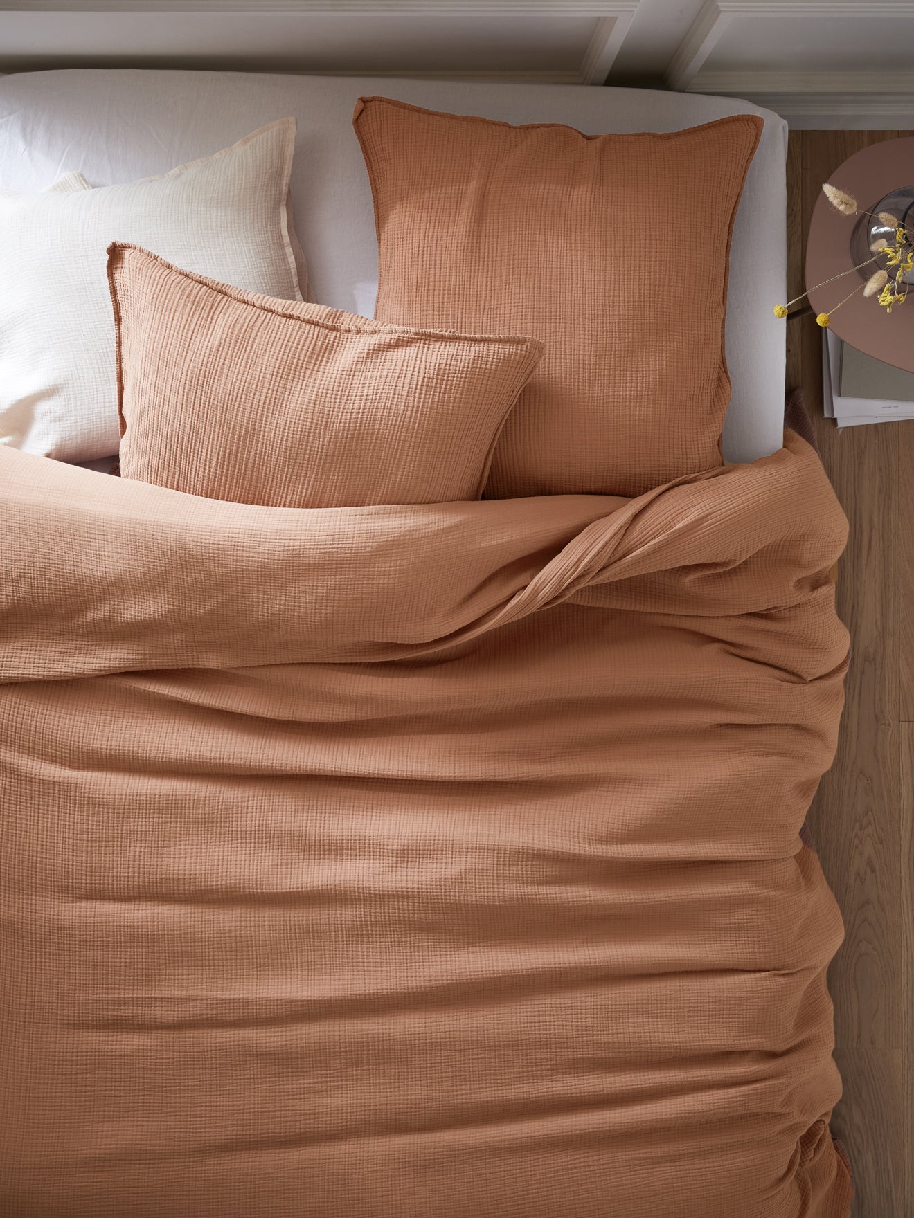 Bettbezug aus Baumwoll-Gaze « Waffelmuster »