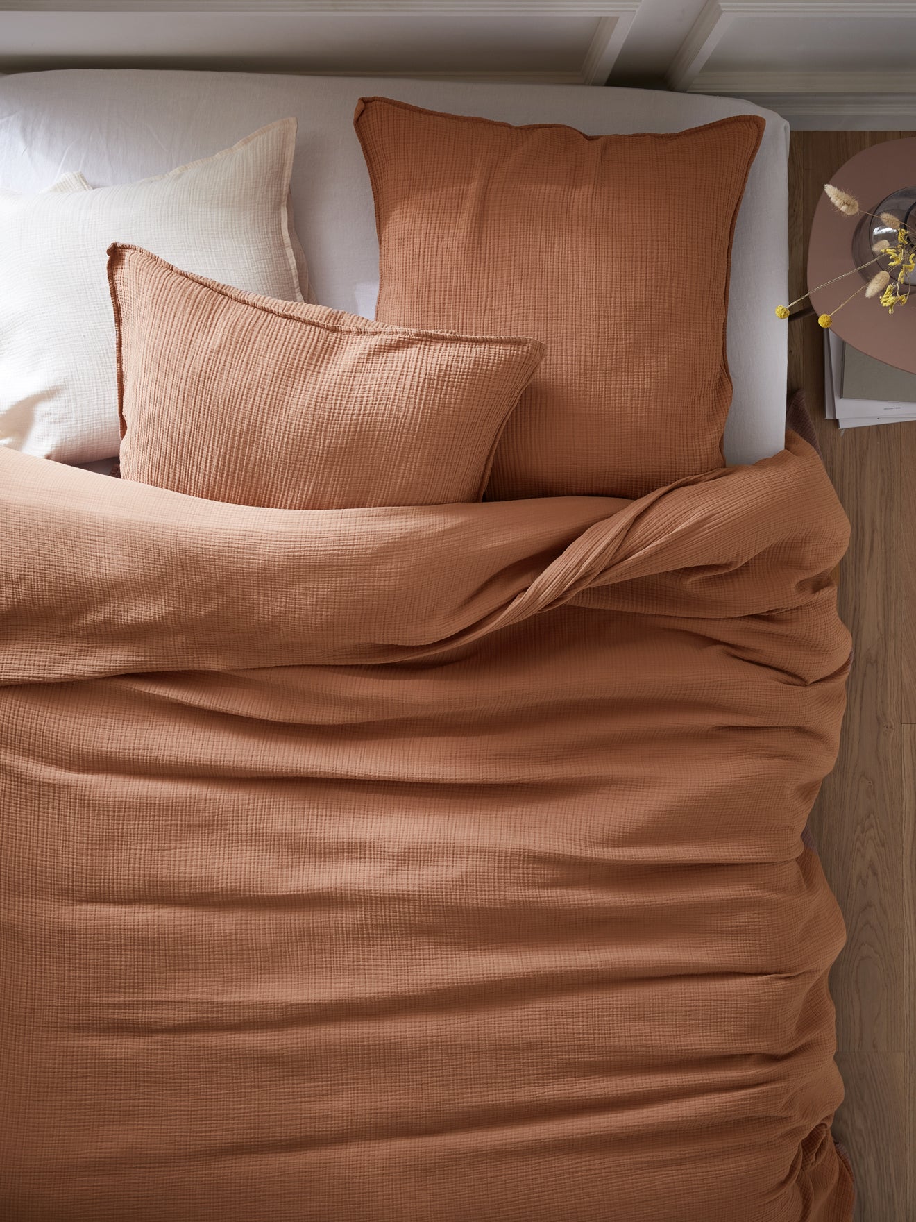 Bettbezug aus Baumwoll-Gaze « Waffelmuster »