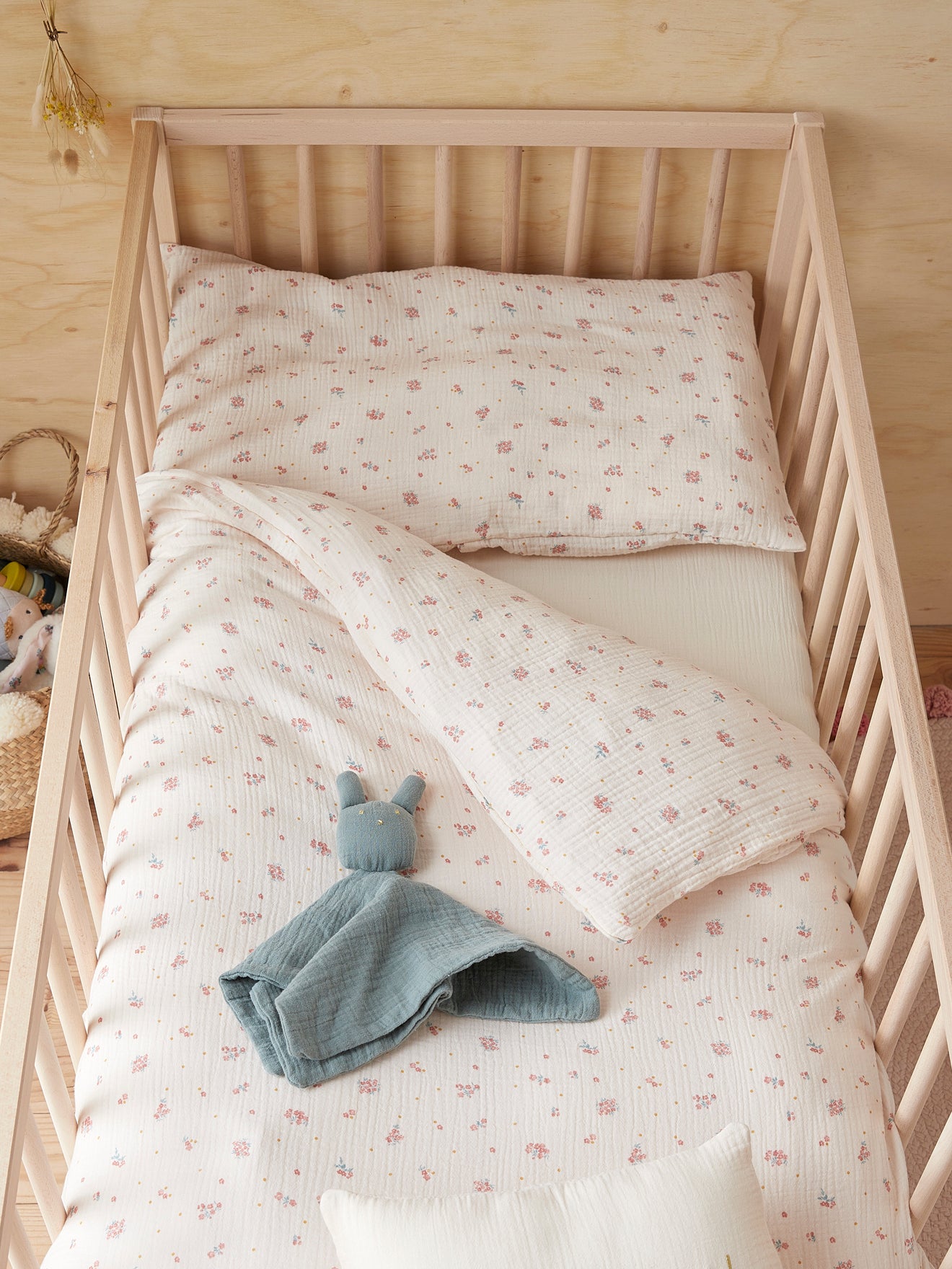 Housse de couette bébé gaze de coton biologique "Baby Gaufrée"