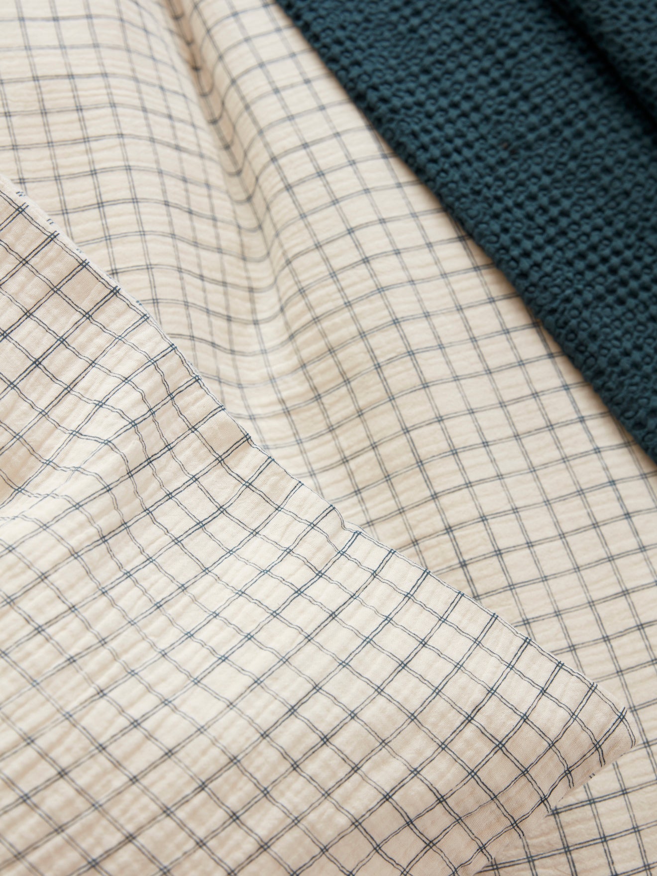 Bettbezug aus Baumwoll-Gaze « Karos »