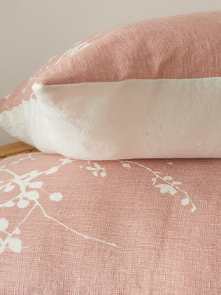 Housse de coussin fleurie pur lin
