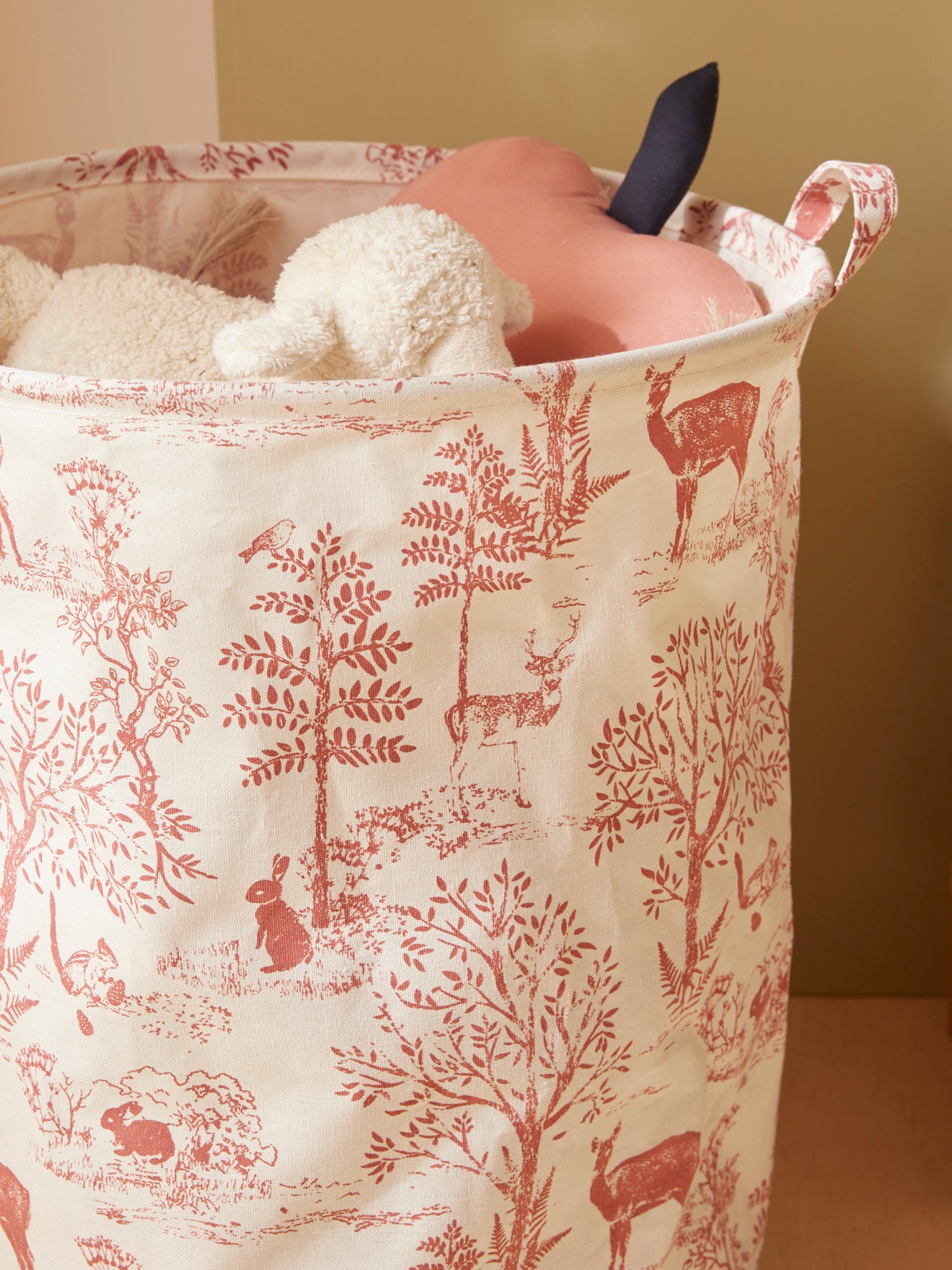 Runder Aufbewahrungskorb im Toile de Jouy-Esprit