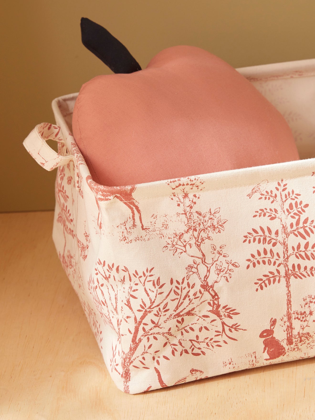 Bac de rangement rectangle esprit toile de Jouy