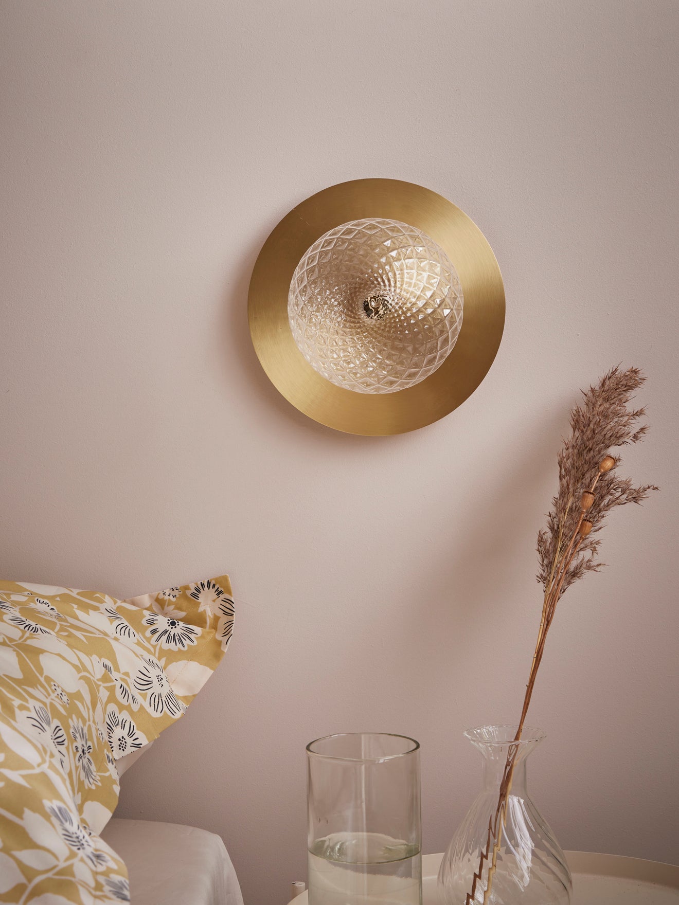 Wandleuchte Glas und Metall