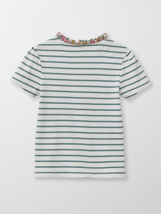 T-shirt marinière Fille Tissu Liberty - Coton Bio