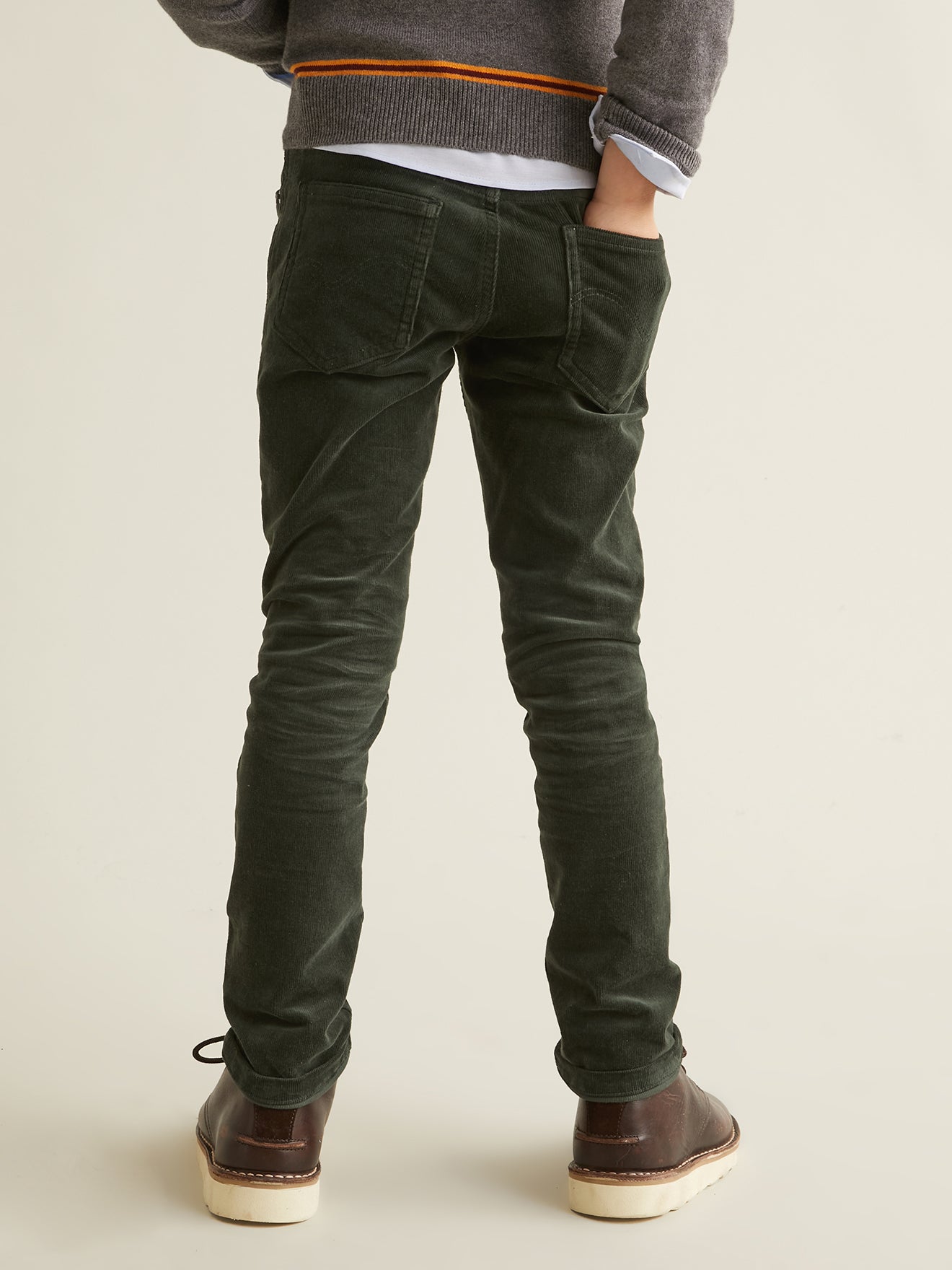 Jungen Slim Fit Hose aus Velours