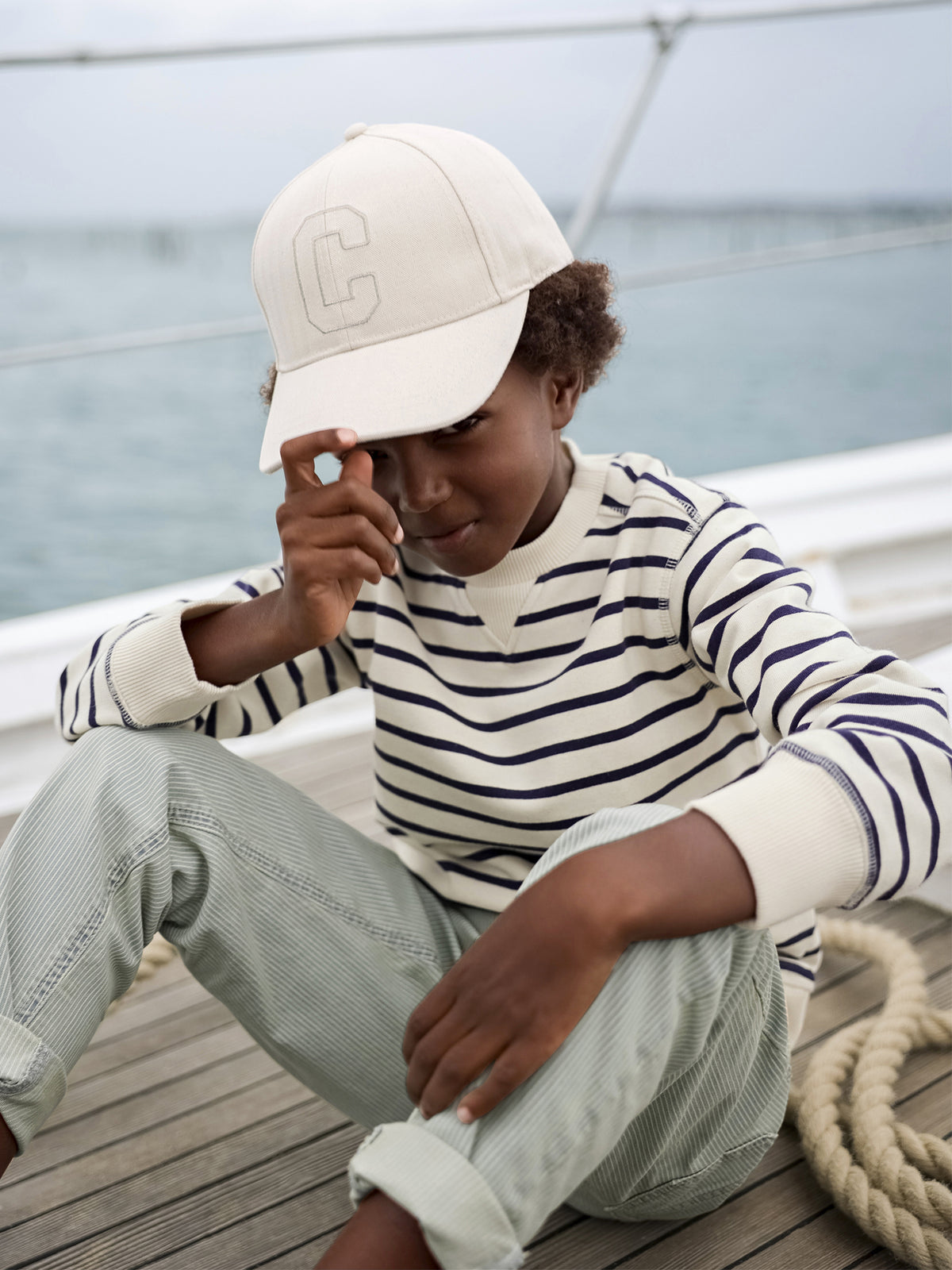 Jungen-Sweatshirt, gestreift